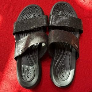 CROCS Dual Comfort Black Sandals size 9